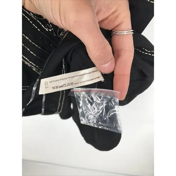 Free People Black Beaded Make A Move Mini Slip Dress XS NWT $128 - Picture 7 of 7